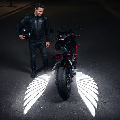 🔥🏍️ IP67 Waterproof & Dustproof Angel Wing Motorcycle LED Projector Lights (1 Pair)