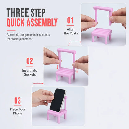 Cute Mini Chair Phone Stand and Desktop Tablet Holder