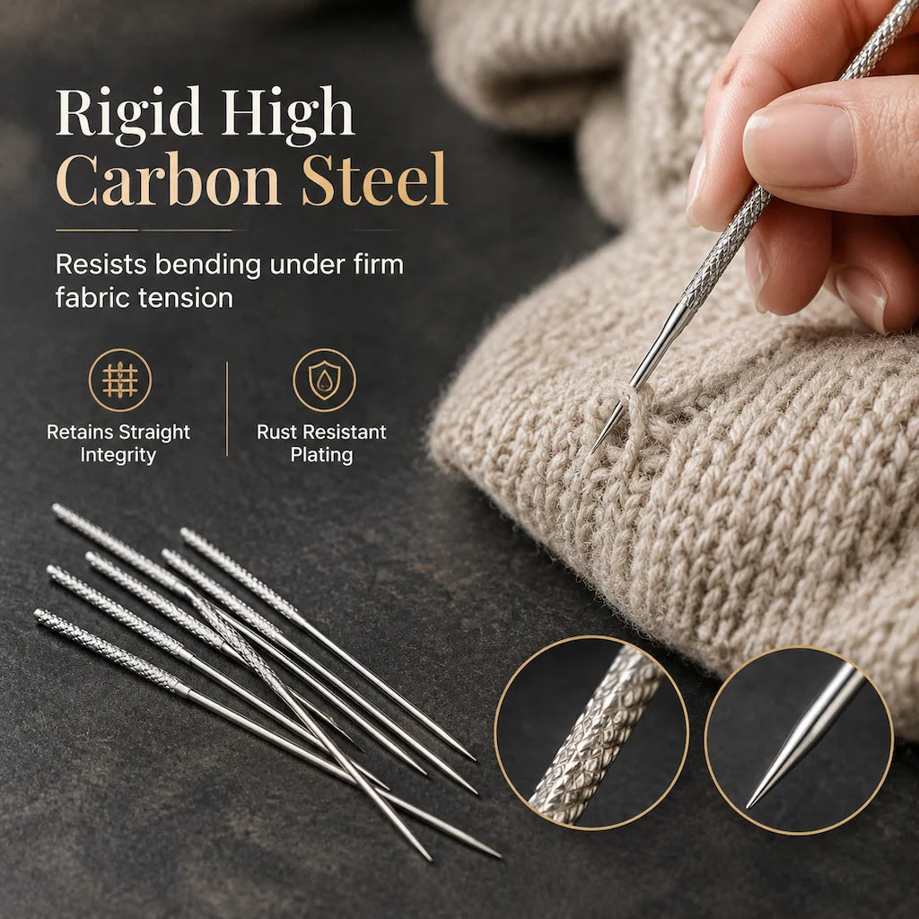 15 PCS Knurled Head Hand Sewing Needles for Hemming and Thread Wrapping