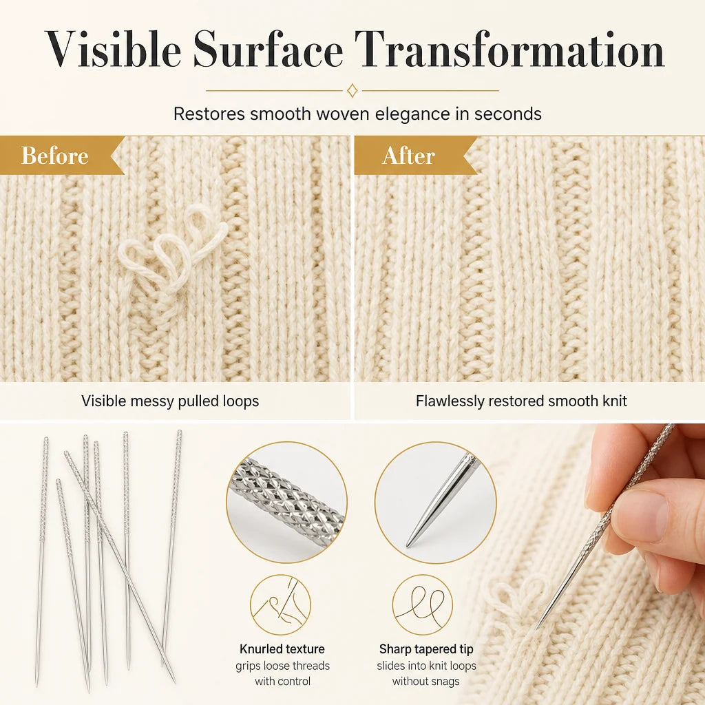15 PCS Knurled Head Hand Sewing Needles for Hemming and Thread Wrapping