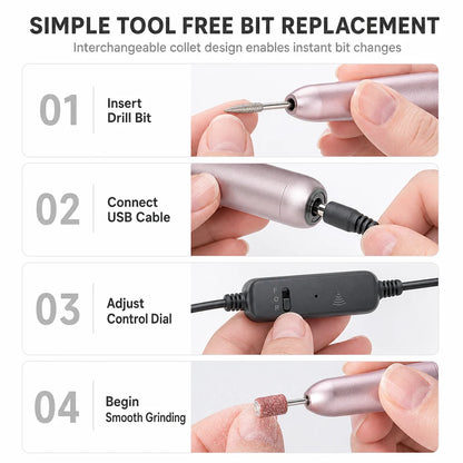 💅Portable USB Electric Nail Drill Pen for Manicure