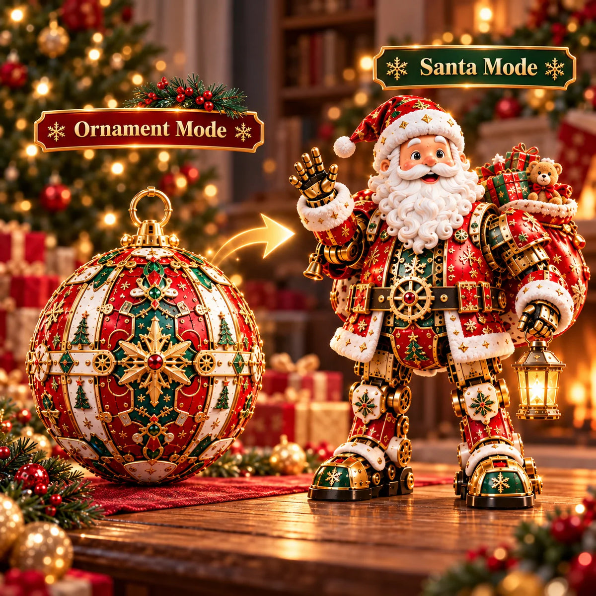 🎅 2-in-1 Transforming Santa Claus™ – From Christmas Ornament to Magical Santa!