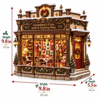 🧵 Grandma’s Cozy Quilt Shop DIY Kit 🎄 | Light-Up Christmas Miniature | Build Your Own Holiday Tradition