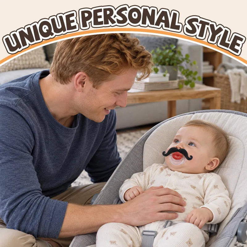 Red Lips and Mustache Baby Pacifier