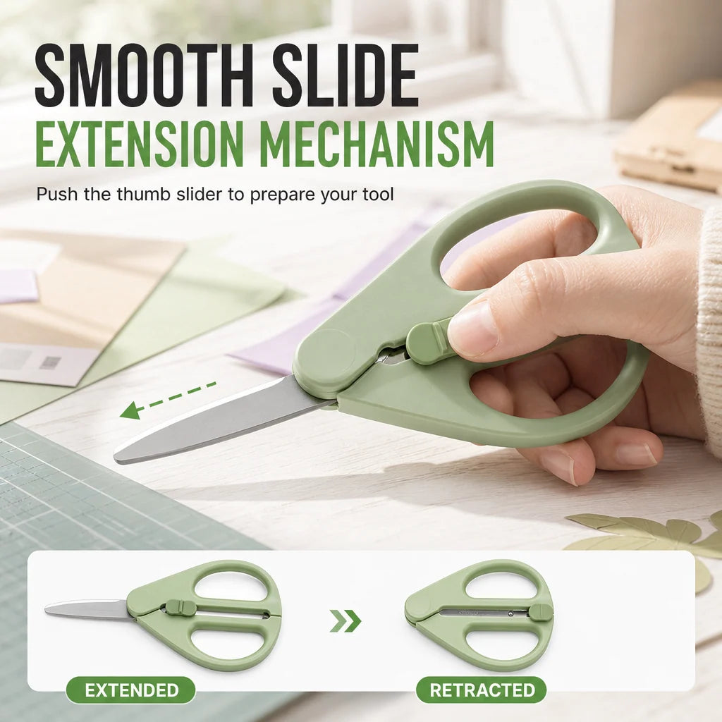 Portable Retractable Safety Scissors For Kids And Adults Multi-purpose Handheld Scissors For Diy Paper Cutting And Package Opening