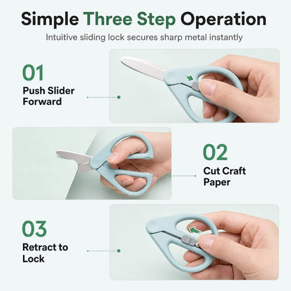 Portable Retractable Safety Scissors For Kids And Adults Multi-purpose Handheld Scissors For Diy Paper Cutting And Package Opening