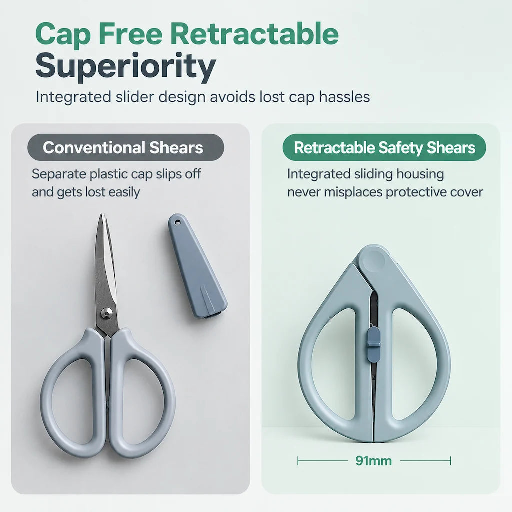 Portable Retractable Safety Scissors For Kids And Adults Multi-purpose Handheld Scissors For Diy Paper Cutting And Package Opening