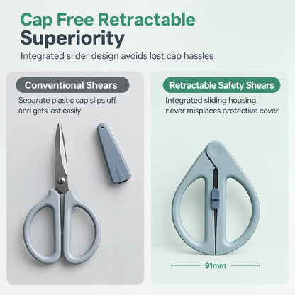 Portable Retractable Safety Scissors For Kids And Adults Multi-purpose Handheld Scissors For Diy Paper Cutting And Package Opening