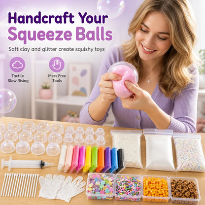 🧸 DIY Clay Squeeze Ball Kit — Handmade Stress Relief Fun for Kids ✨