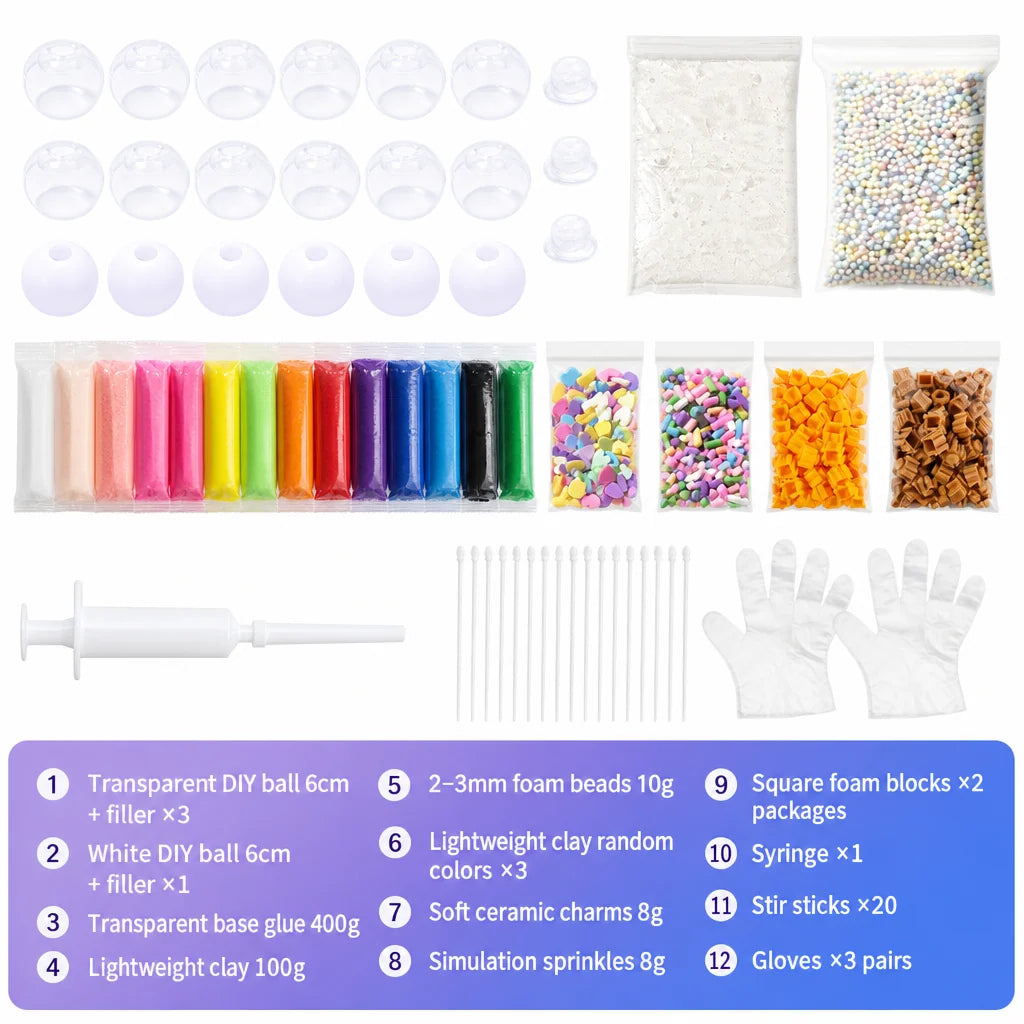 🧸 DIY Clay Squeeze Ball Kit — Handmade Stress Relief Fun for Kids ✨