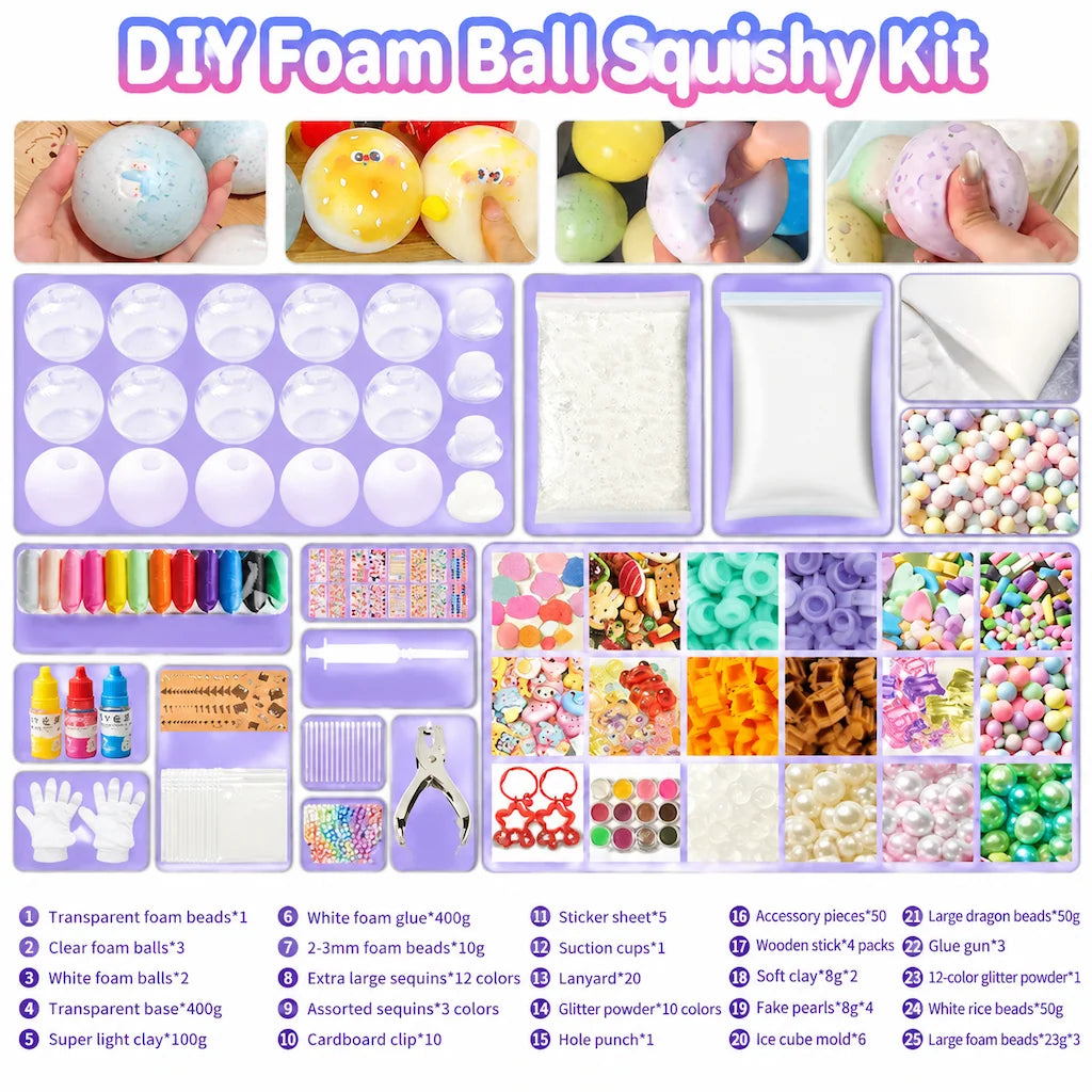 🧸 DIY Clay Squeeze Ball Kit — Handmade Stress Relief Fun for Kids ✨