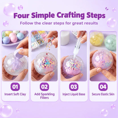 🧸 DIY Clay Squeeze Ball Kit — Handmade Stress Relief Fun for Kids ✨