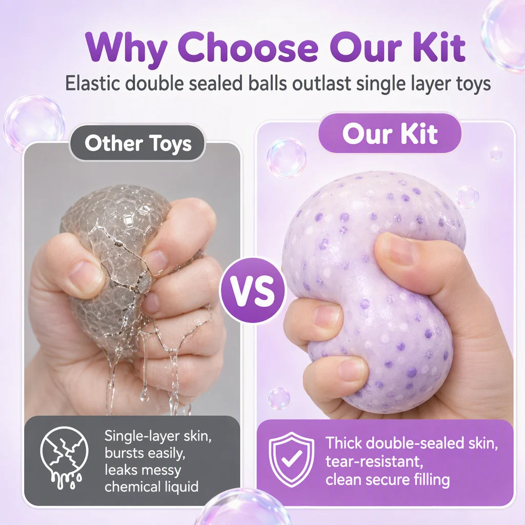 🧸 DIY Clay Squeeze Ball Kit — Handmade Stress Relief Fun for Kids ✨