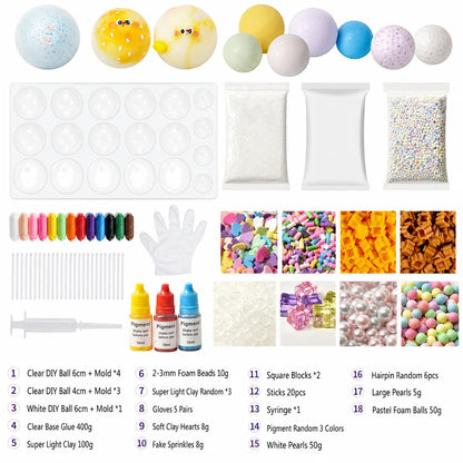 🧸 DIY Clay Squeeze Ball Kit — Handmade Stress Relief Fun for Kids ✨
