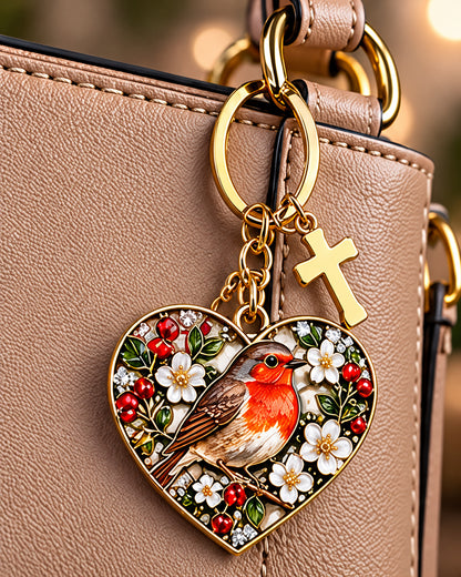 🐦✝️ “be Still” Robin Faith Keyring — A Little Reminder Of Hope | Psalm 46:10