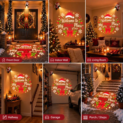 🎅 Santa Christmas Welcome Projector – Magical Holiday Doorway Light ✨