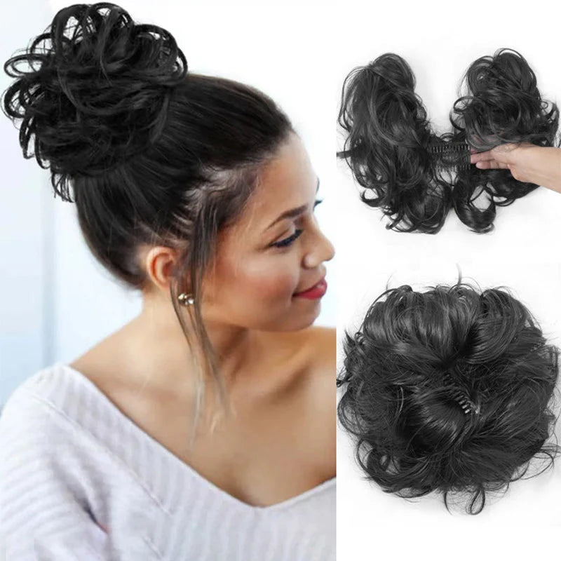👱‍♀️ ✨ Messy Side Comb Hair Bun – Instant Voluminous Updo Clip-in – 10-second Effortless Styling, Slip-proof All-day Hold, Premium Heat-friendly Fiber Up To 160°c & Lightweight Only 90g – 3 Placement Styles 🎀