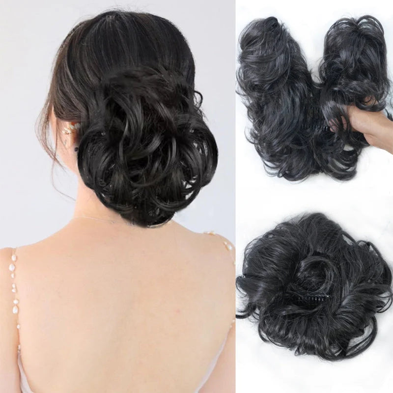 👱‍♀️ ✨ Messy Side Comb Hair Bun – Instant Voluminous Updo Clip-in – 10-second Effortless Styling, Slip-proof All-day Hold, Premium Heat-friendly Fiber Up To 160°c & Lightweight Only 90g – 3 Placement Styles 🎀