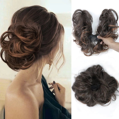 👱‍♀️ ✨ Messy Side Comb Hair Bun – Instant Voluminous Updo Clip-in – 10-second Effortless Styling, Slip-proof All-day Hold, Premium Heat-friendly Fiber Up To 160°c & Lightweight Only 90g – 3 Placement Styles 🎀