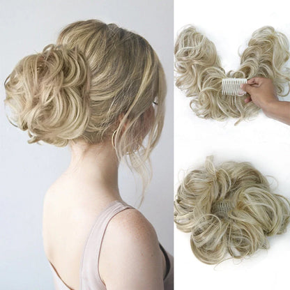 👱‍♀️ ✨ Messy Side Comb Hair Bun – Instant Voluminous Updo Clip-in – 10-second Effortless Styling, Slip-proof All-day Hold, Premium Heat-friendly Fiber Up To 160°c & Lightweight Only 90g – 3 Placement Styles 🎀