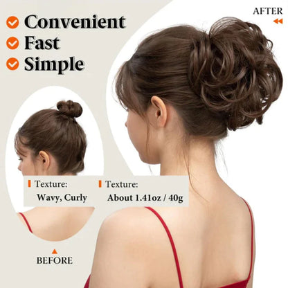 👱‍♀️ ✨ Messy Side Comb Hair Bun – Instant Voluminous Updo Clip-in – 10-second Effortless Styling, Slip-proof All-day Hold, Premium Heat-friendly Fiber Up To 160°c & Lightweight Only 90g – 3 Placement Styles 🎀