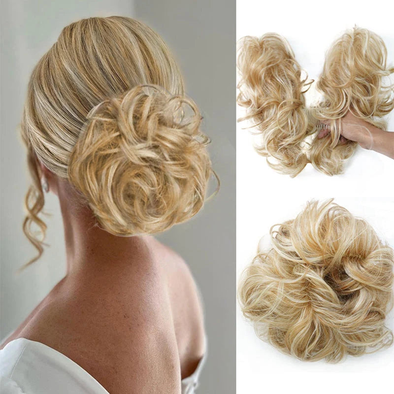 👱‍♀️ ✨ Messy Side Comb Hair Bun – Instant Voluminous Updo Clip-in – 10-second Effortless Styling, Slip-proof All-day Hold, Premium Heat-friendly Fiber Up To 160°c & Lightweight Only 90g – 3 Placement Styles 🎀