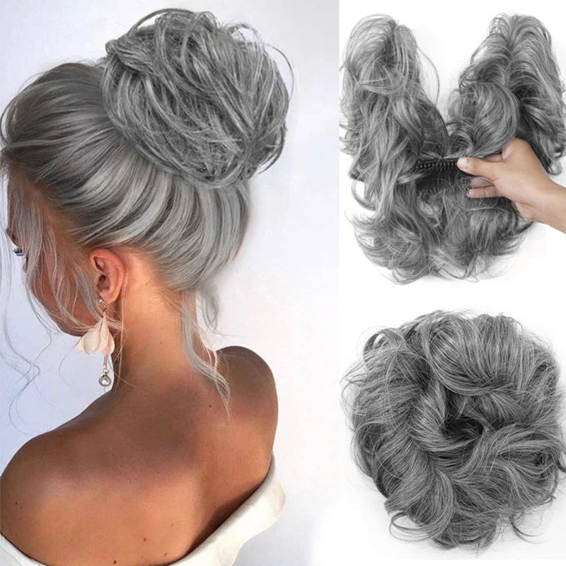 👱‍♀️ ✨ Messy Side Comb Hair Bun – Instant Voluminous Updo Clip-in – 10-second Effortless Styling, Slip-proof All-day Hold, Premium Heat-friendly Fiber Up To 160°c & Lightweight Only 90g – 3 Placement Styles 🎀