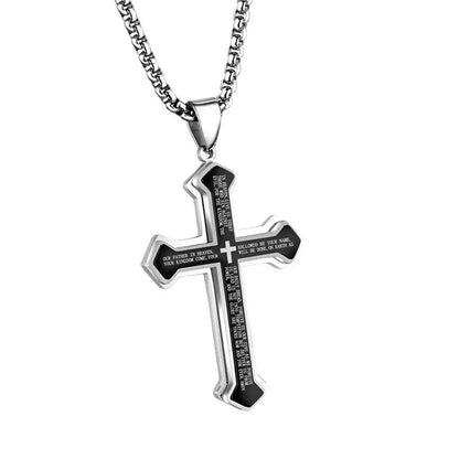 ✝️Men's Lord's Prayer Cross Necklace