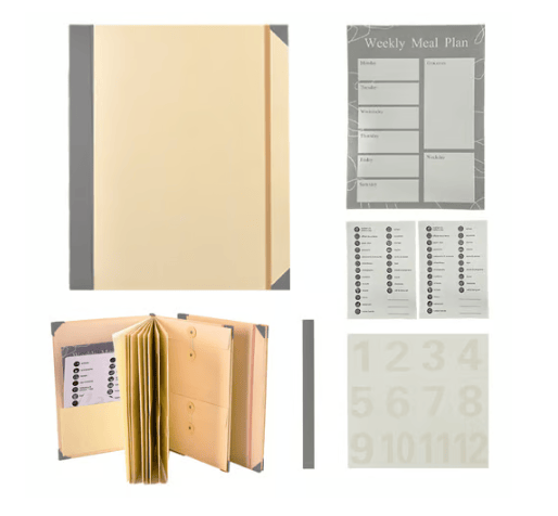 Accordion File Organizer Manila Pocket Document Folder for Passports, Birth Certificates & Important Papers, Office & Home Storage