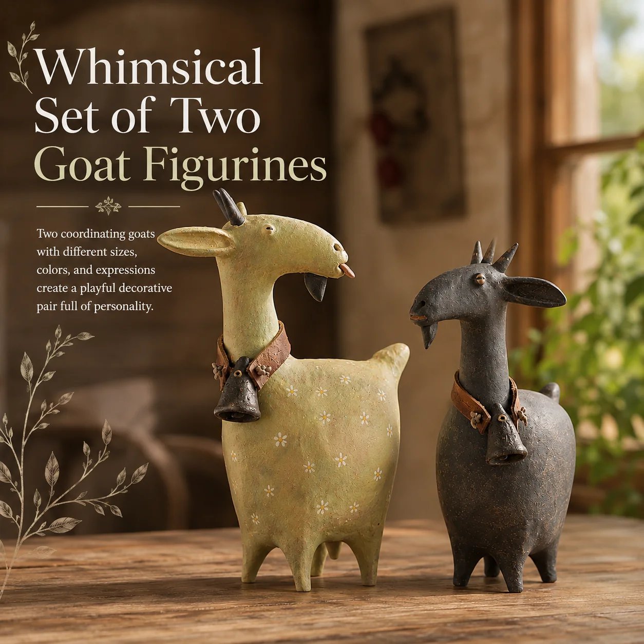 🐾Whimsical Farmhouse Goat Figurines