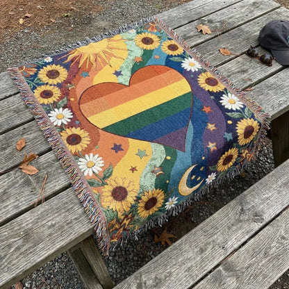 ☀LAST DAY SALE 49% OFF!!🏳️‍🌈Handmade Woven Pride Blanket | For Belonging, Visibility & Unapologetic Self-Expression