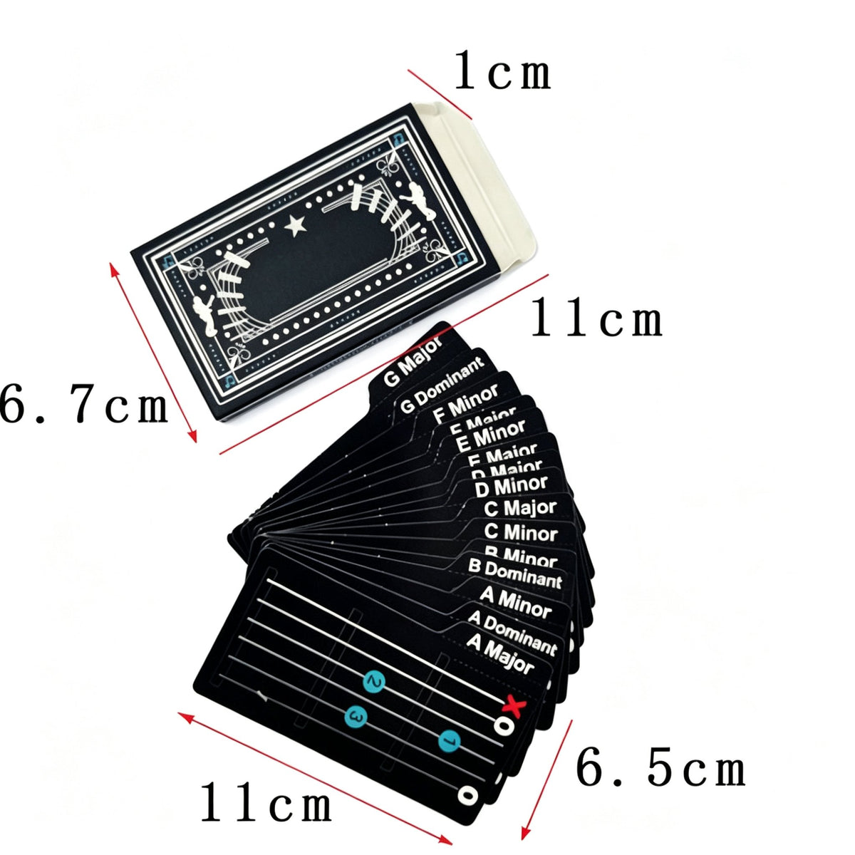 Guitar Chord Cards for Beginners (15 cards)