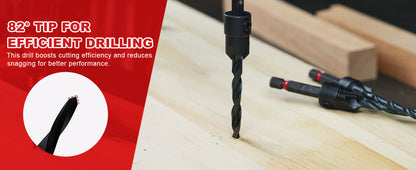 🛠️ Wood Countersink Drill Bit Set with 1/4" Hex Shank – Precision Woodworking Tool Kit