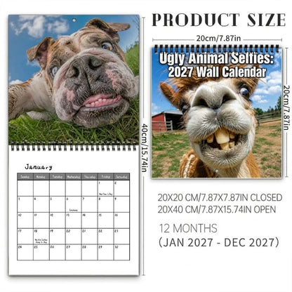 2027 Ugly Animal Selfies Wall Calendar