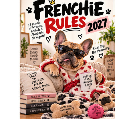 2027 French Bulldog Calendar – Funny Frenchie Wall Calendar, 12-Month Dog Calendar for French Bulldog Lovers