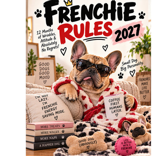 2027 French Bulldog Calendar – Funny Frenchie Wall Calendar, 12-Month Dog Calendar for French Bulldog Lovers
