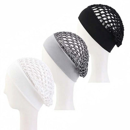 3-Piece Stretchy Wide-Edge Sleeping Cap Set, Soft Protection Bonnet for Nighttime Hair Care & Beauty💤