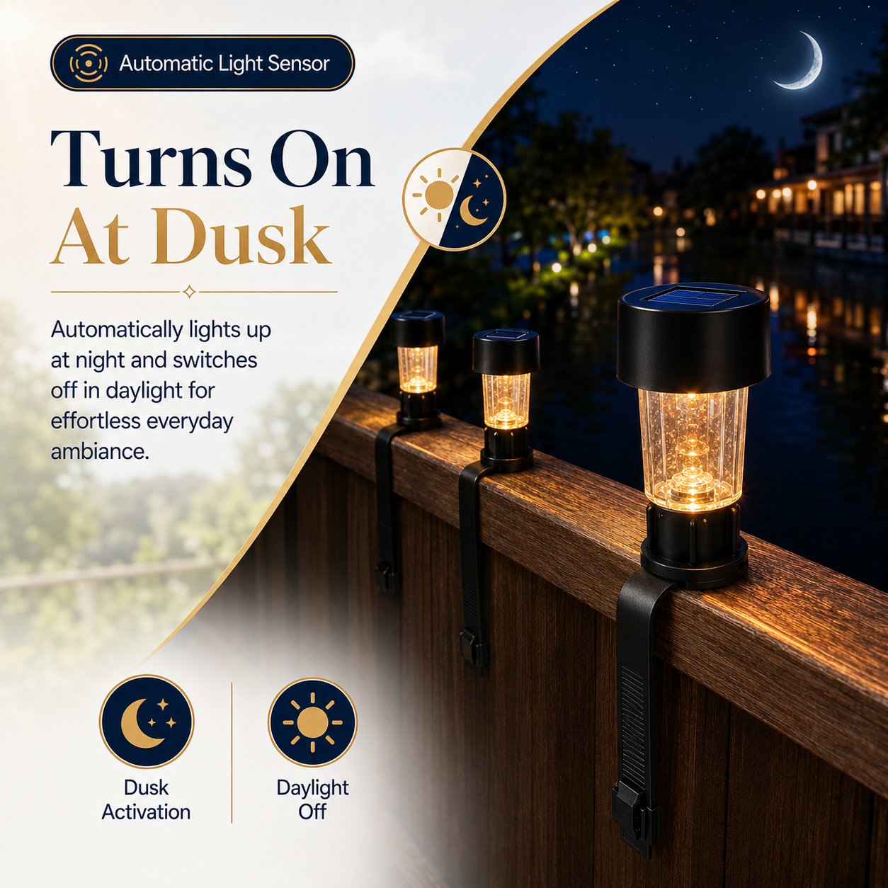 4-Pcs Solar Outdoor Railing Lights With Flexible Strap
