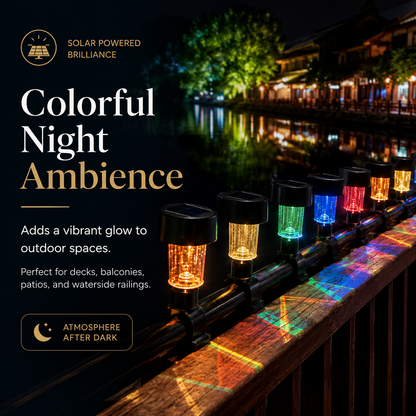 4-Pcs Solar Outdoor Railing Lights With Flexible Strap