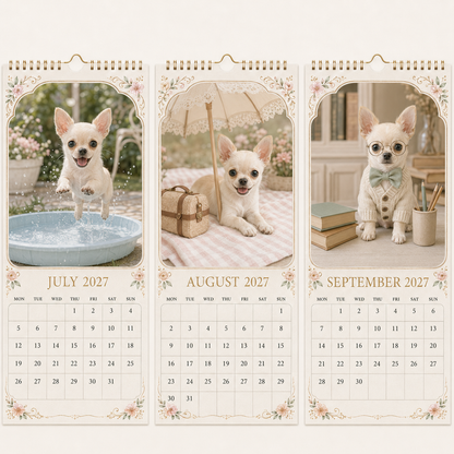 🐶2027 Funny Chihuahua Wall Calendar | A4 Hanging Calendar