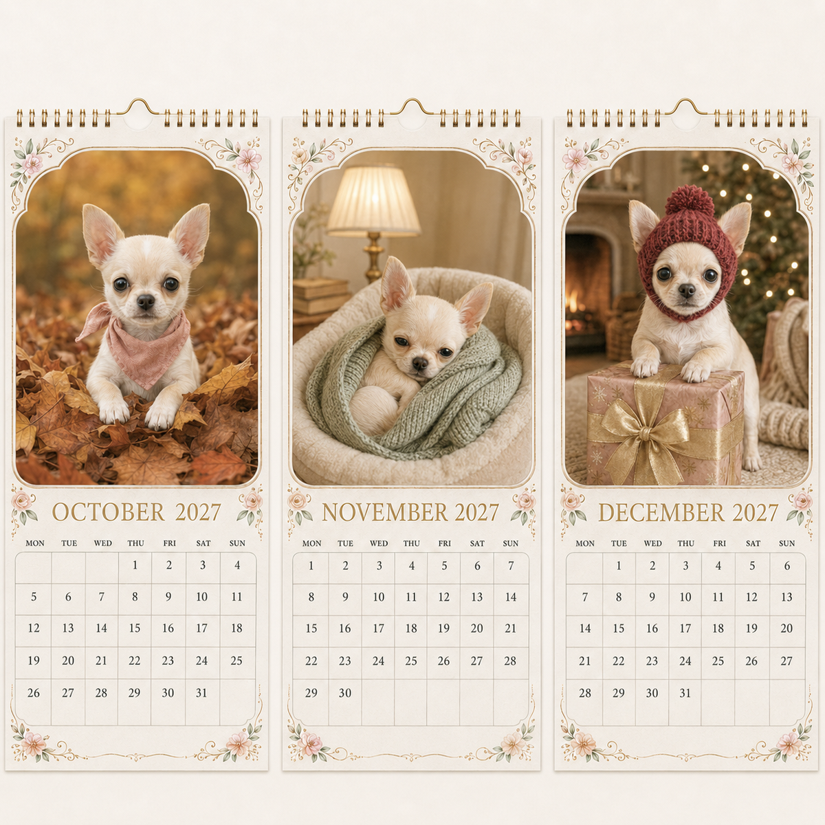 🐶2027 Funny Chihuahua Wall Calendar | A4 Hanging Calendar