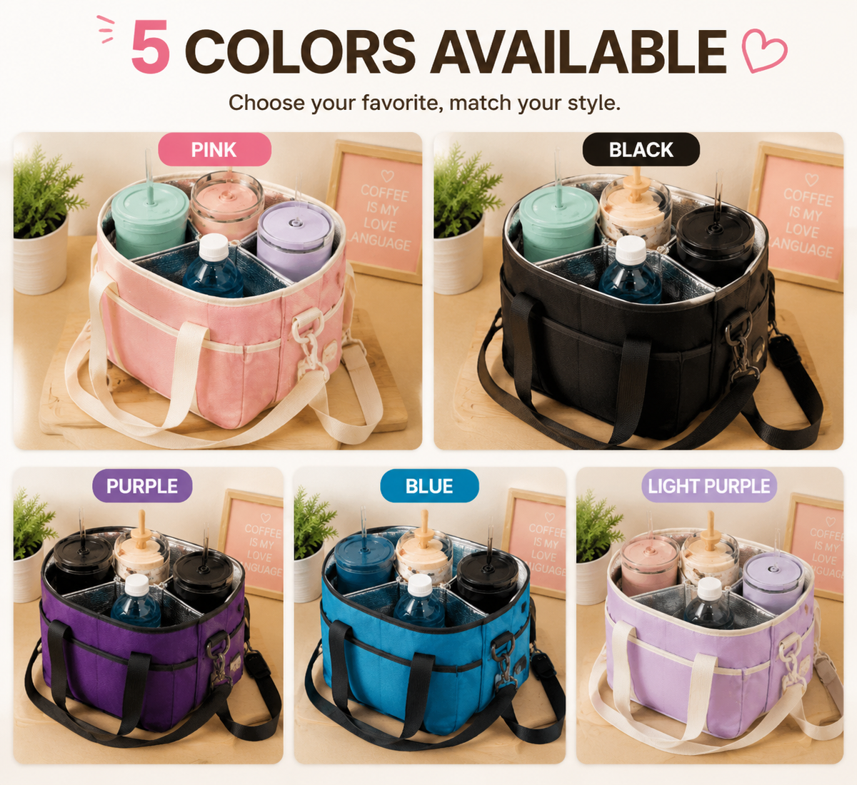 ☕ Emotional Support Drink Bag – Insulated Coffee Carrier Tote For Iced Coffee Lovers