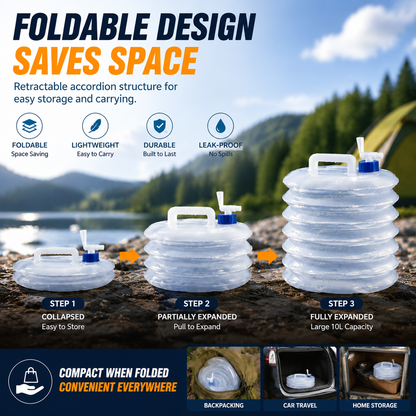 🏕️ Foldable Camping Water Container – 5L/10L/15L Portable Water Bucket