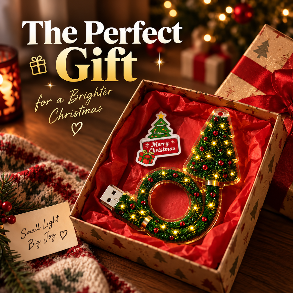 Twinkle Flexible USB Christmas Tree Light ✨ Bendable Mini Christmas Tree Lamp, Festive USB Powered Decor, Perfect Xmas Gift & Desk Ornament