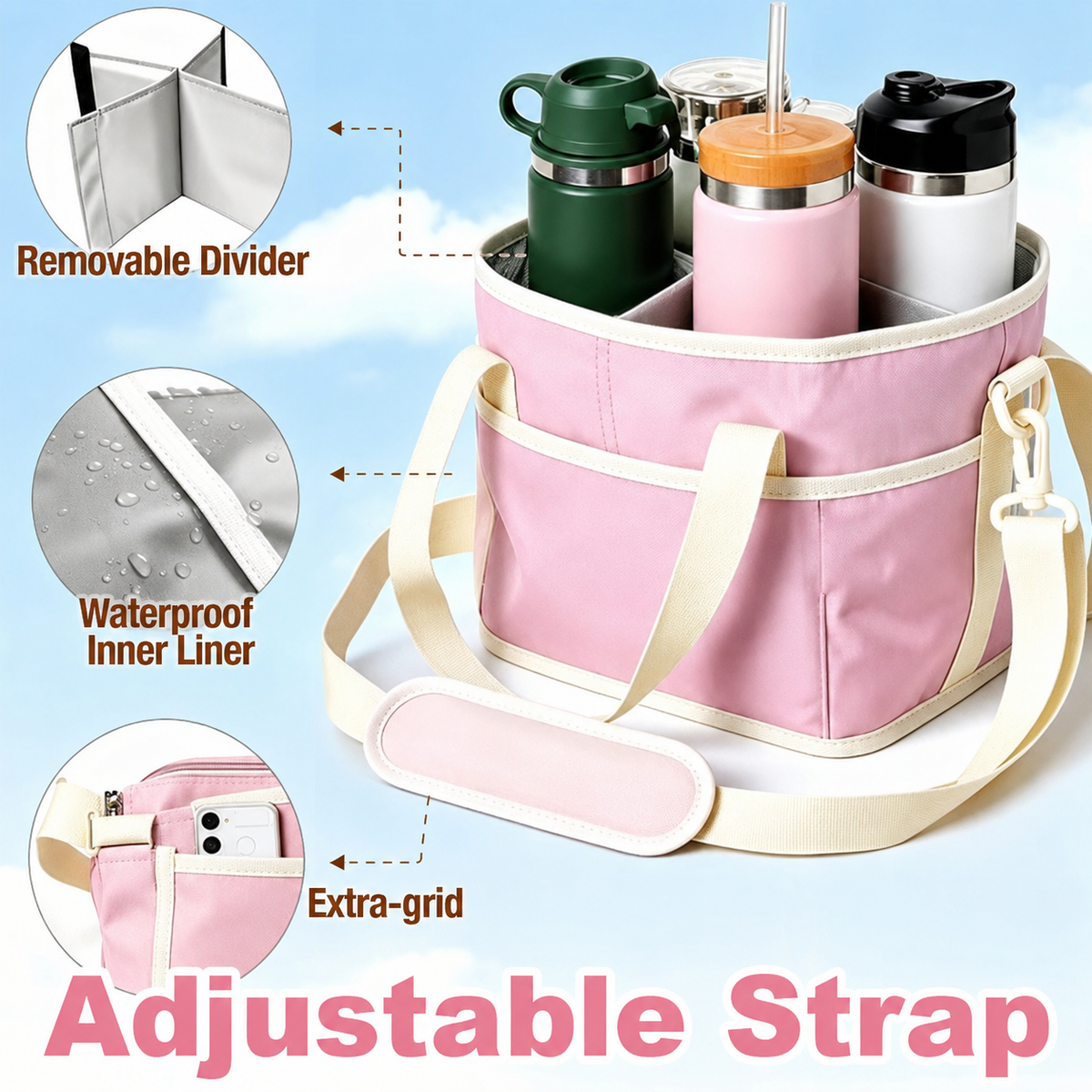 ☕ Emotional Support Drink Bag – Insulated Coffee Carrier Tote For Iced Coffee Lovers