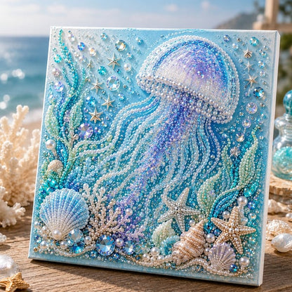 🌊LAST DAY SALE: Only £9.99🌊✨ Ocean Theme Pearl Art DIY Kit – Relaxing DIY Craft to Create Stunning Coastal Artwork