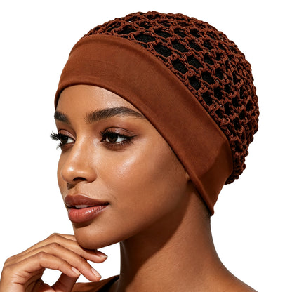 Stretchy Wide-Edge Sleeping Cap Set, Soft Protection Bonnet for Nighttime Hair Care & Beauty💤