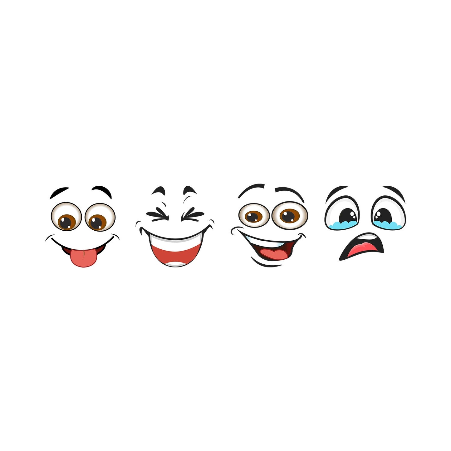 🔥Cartoon Face Stickers, Self-Adhesive Removable Decals with Glossy Finish, Multi-Surface Decor