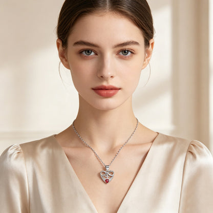 💖 I Love You Forever Heart Angel Wing Cross Necklace 💖