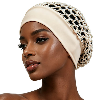 Stretchy Wide-Edge Sleeping Cap Set, Soft Protection Bonnet for Nighttime Hair Care & Beauty💤